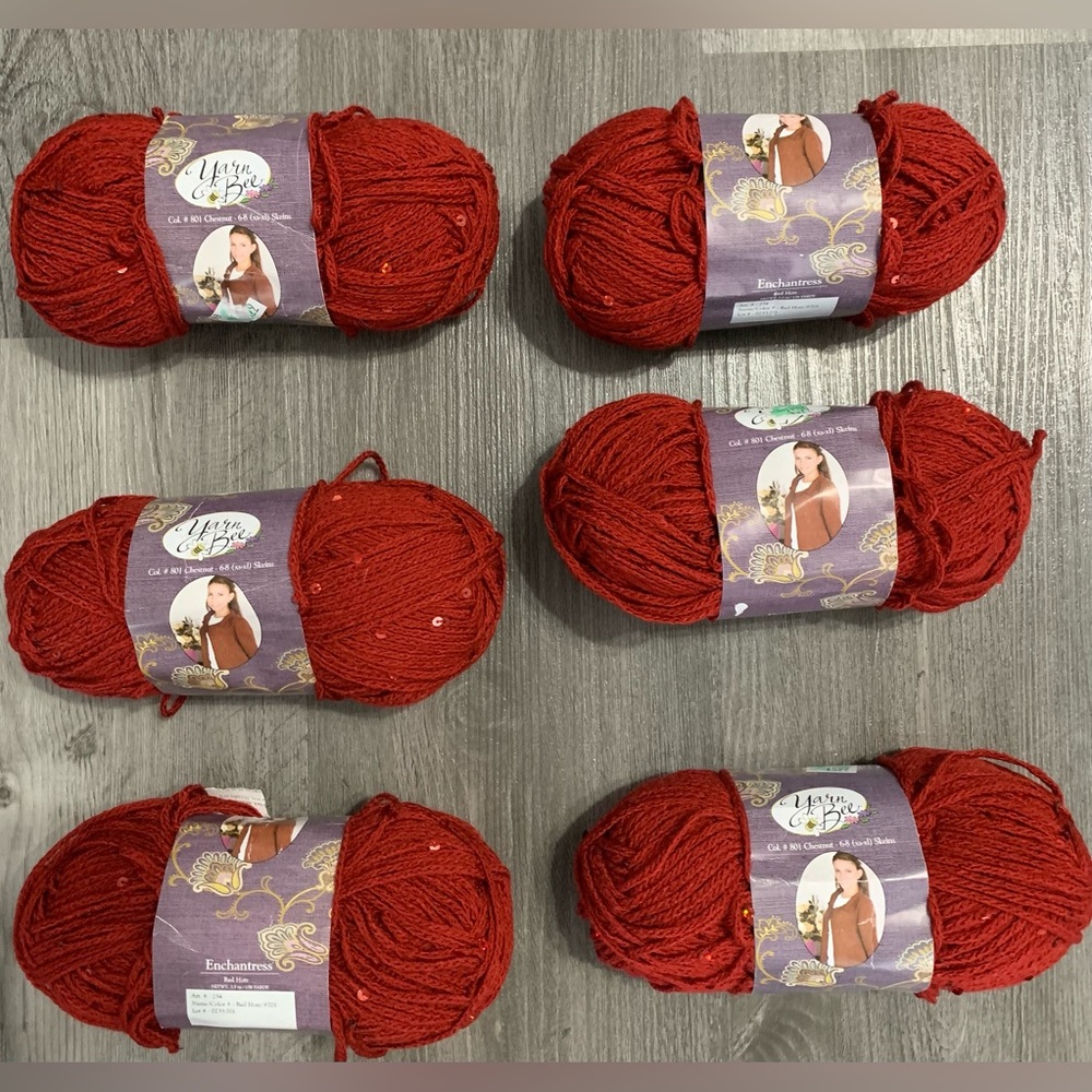 Yarn Bee Enchantress Yarn- Red Hots- 6 Skeins